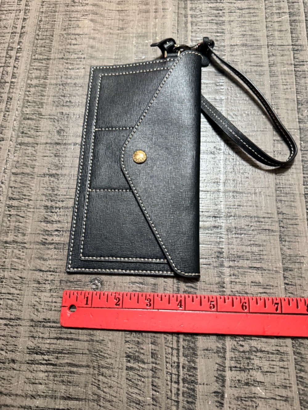 Dooney & Bourke Black Envelope Wristlet Wallet with Gold Accent - Picture 4 of 8
